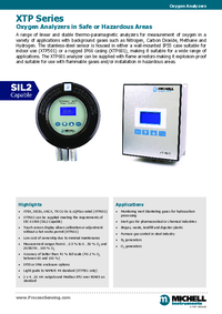 Thumbnail of document Data Sheet - XTP501-GP1/2 Oxygen Analyzer